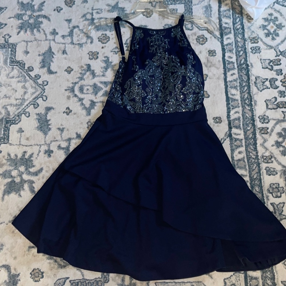 Navy Blue Sparkly Homecoming dress